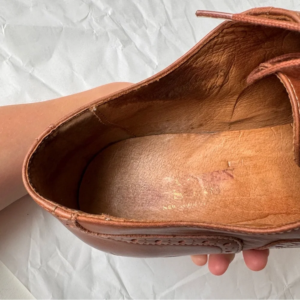 McCarren & Sons Tan Brown Brogued Oxfords Genuine Leather